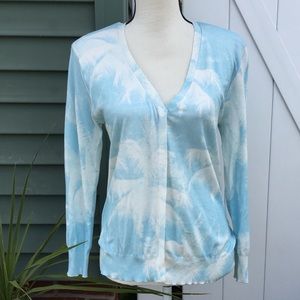 Escada Light Blue and White Cardigan